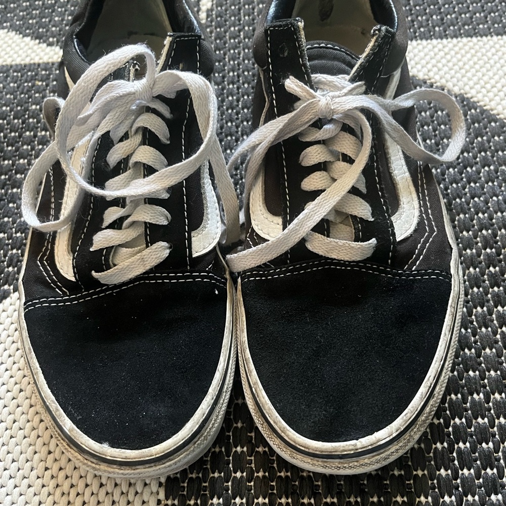 Vans Classic Black and White Lace-Up Sneakers